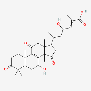 molecular formula C30H42O7 B8210876 4-Hydroxy-6-(7-hydroxy-4,4,10,13,14-pentamethyl-3,11,15-trioxo-1,2,5,6,7,12,16,17-octahydrocyclopenta[a]phenanthren-17-yl)-2-methylhept-2-enoic acid 