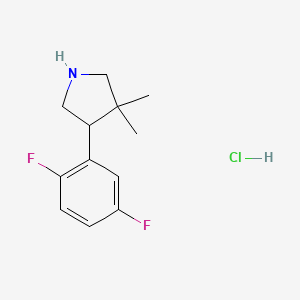 molecular formula C12H16ClF2N B8210980 4-(2,5-Difluorophenyl)-3,3-dimethylpyrrolidine;hydrochloride 