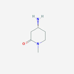 molecular formula C6H12N2O B8210987 (4R)-4-amino-1-methylpiperidin-2-one 
