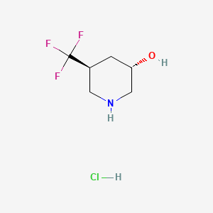 molecular formula C6H11ClF3NO B8210993 (3S,5S)-5-(trifluoromethyl)piperidin-3-ol;hydrochloride 
