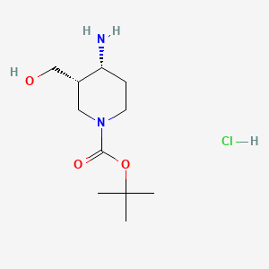 molecular formula C11H23ClN2O3 B8211030 tert-butyl (3S,4R)-4-amino-3-(hydroxymethyl)piperidine-1-carboxylate;hydrochloride 