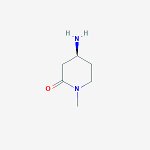 molecular formula C6H12N2O B8211080 (4S)-4-amino-1-methylpiperidin-2-one 