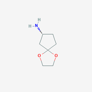 molecular formula C7H13NO2 B8211097 (8R)-1,4-dioxaspiro[4.4]nonan-8-amine 