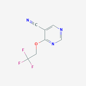 molecular formula C7H4F3N3O B8211147 4-(2,2,2-Trifluoroethoxy)pyrimidine-5-carbonitrile 