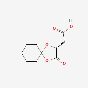molecular formula C10H14O5 B8211178 (R)-2-(3-Oxo-1,4-dioxaspiro[4.5]decan-2-yl)acetic acid 