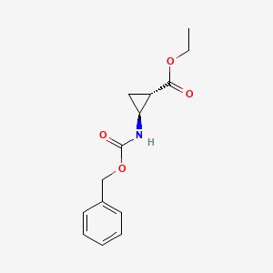 molecular formula C14H17NO4 B8211212 trans-2-Benzyloxycarbonylamino-cyclopropanecarboxylic acid ethyl ester 