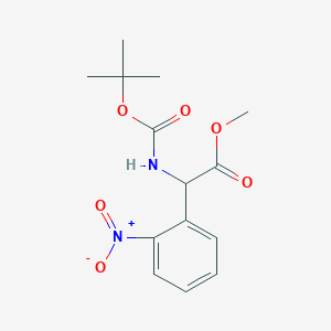 molecular formula C14H18N2O6 B8211219 Methyl 2-((tert-butoxycarbonyl)amino)-2-(2-nitrophenyl)acetate 
