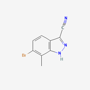molecular formula C9H6BrN3 B8211259 6-Bromo-7-methyl-1H-indazole-3-carbonitrile CAS No. 1965310-17-1