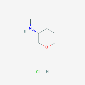 molecular formula C6H14ClNO B8211303 (3R)-N-Methyltetrahydropyran-3-amine hydrochloride 