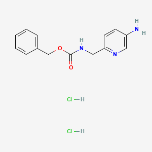 molecular formula C14H17Cl2N3O2 B8211316 benzyl N-[(5-aminopyridin-2-yl)methyl]carbamate;dihydrochloride 
