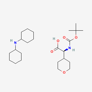 molecular formula C24H44N2O5 B8211347 N-cyclohexylcyclohexanamine;(2S)-2-[(2-methylpropan-2-yl)oxycarbonylamino]-2-(oxan-4-yl)acetic acid 