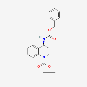 molecular formula C22H26N2O4 B8211354 tert-butyl (4S)-4-(phenylmethoxycarbonylamino)-3,4-dihydro-2H-quinoline-1-carboxylate 