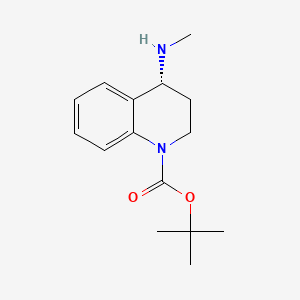 molecular formula C15H22N2O2 B8211361 tert-butyl (4R)-4-(methylamino)-3,4-dihydro-2H-quinoline-1-carboxylate 