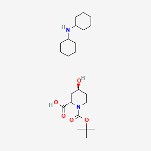 molecular formula C23H42N2O5 B8211375 N-cyclohexylcyclohexanamine;(2S,4S)-4-hydroxy-1-[(2-methylpropan-2-yl)oxycarbonyl]piperidine-2-carboxylic acid 