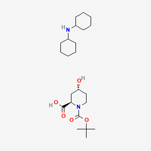 molecular formula C23H42N2O5 B8211381 N-cyclohexylcyclohexanamine;(2R,4R)-4-hydroxy-1-[(2-methylpropan-2-yl)oxycarbonyl]piperidine-2-carboxylic acid 