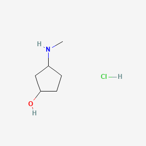 molecular formula C6H14ClNO B8211394 3-(Methylamino)cyclopentan-1-ol;hydrochloride 