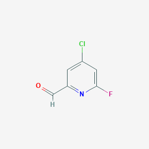 molecular formula C6H3ClFNO B8211467 4-Chloro-6-fluoropicolinaldehyde 
