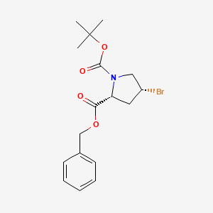 molecular formula C17H22BrNO4 B8211593 2-O-benzyl 1-O-tert-butyl (2R,4R)-4-bromopyrrolidine-1,2-dicarboxylate 