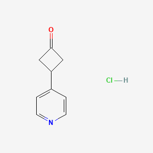 molecular formula C9H10ClNO B8211613 3-Pyridin-4-ylcyclobutan-1-one;hydrochloride 