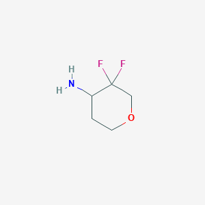 molecular formula C5H9F2NO B8211668 3,3-Difluorotetrahydro-2H-pyran-4-amine hydrochloride 