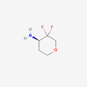 molecular formula C5H9F2NO B8211681 (4R)-3,3-difluorooxan-4-amine 