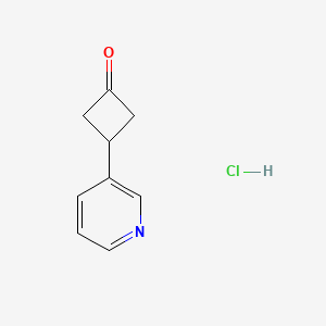 molecular formula C9H10ClNO B8211708 3-Pyridin-3-ylcyclobutan-1-one;hydrochloride 