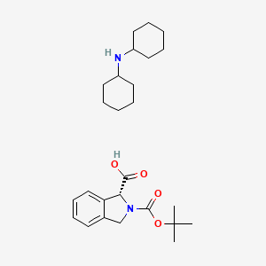 molecular formula C26H40N2O4 B8211710 N-cyclohexylcyclohexanamine;(1R)-2-[(2-methylpropan-2-yl)oxycarbonyl]-1,3-dihydroisoindole-1-carboxylic acid 
