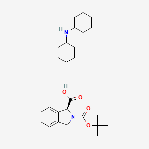 molecular formula C26H40N2O4 B8211716 N-cyclohexylcyclohexanamine;(1S)-2-[(2-methylpropan-2-yl)oxycarbonyl]-1,3-dihydroisoindole-1-carboxylic acid 