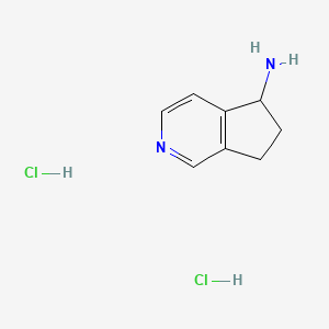 molecular formula C8H12Cl2N2 B8211717 6,7-dihydro-5H-cyclopenta[c]pyridin-5-amine;dihydrochloride 