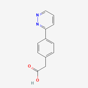molecular formula C12H10N2O2 B8211728 2-(4-Pyridazin-3-ylphenyl)acetic acid 