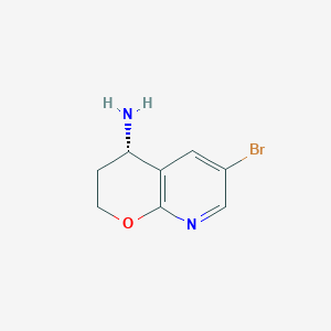 molecular formula C8H9BrN2O B8211770 (S)-6-Bromo-3,4-dihydro-2H-pyrano[2,3-b]pyridin-4-amine 