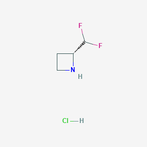 molecular formula C4H8ClF2N B8211795 (2R)-2-(difluoromethyl)azetidine hydrochloride 