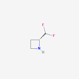 molecular formula C4H7F2N B8211800 (2R)-2-(Difluoromethyl)azetidine 