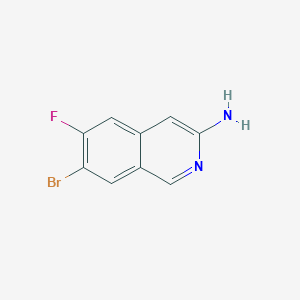 molecular formula C9H6BrFN2 B8211811 7-Bromo-6-fluoroisoquinolin-3-amine 