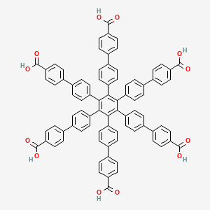molecular formula C84H54O12 B8211861 3'',4'',5'',6''-Tetrakis(4'-carboxy[1,1'-biphenyl]-4-yl)[1,1':4',1'':2'',1''':4''',1''''-quinquephenyl]-4,4''''-dicarboxylic acid 