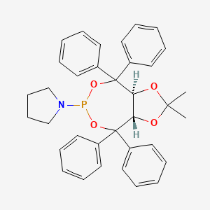 molecular formula C35H36NO4P B8211869 1-[(3aS,8aS)-Tetrahydro-2,2-dimethyl-4,4,8,8-tetraphenyl-1,3-dioxolo[4,5-e][1,3,2]dioxaphosphepin-6-yl]pyrrolidine 