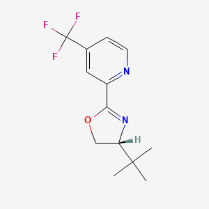 molecular formula C13H15F3N2O B8211891 (R)-4-(tert-Butyl)-2-(4-(trifluoromethyl)pyridin-2-yl)-4,5-dihydrooxazole 