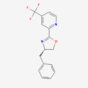 molecular formula C16H13F3N2O B8211911 (S)-4-Benzyl-2-(4-(trifluoromethyl)pyridin-2-yl)-4,5-dihydrooxazole 