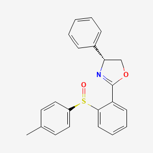 molecular formula C22H19NO2S B8211946 (4R)-2-[2-[(R)-(4-methylphenyl)sulfinyl]phenyl]-4-phenyl-4,5-dihydro-1,3-oxazole 
