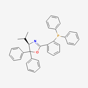 molecular formula C36H32NOP B8211972 (R)-2-(2-(Diphenylphosphanyl)phenyl)-4-isopropyl-5,5-diphenyl-4,5-dihydrooxazole 