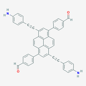 molecular formula C46H28N2O2 B8211981 4,4'-(3,8-Bis((4-aminophenyl)ethynyl)pyrene-1,6-diyl)dibenzaldehyde 