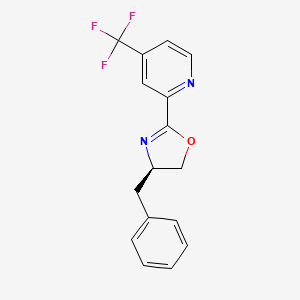 molecular formula C16H13F3N2O B8211986 (R)-4-Benzyl-2-(4-(trifluoromethyl)pyridin-2-yl)-4,5-dihydrooxazole 