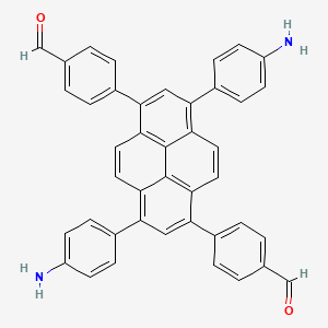 molecular formula C42H28N2O2 B8211990 4,4'-(3,8-Bis(4-aminophenyl)pyrene-1,6-diyl)dibenzaldehyde 