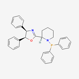 molecular formula C32H31N2OP B8212115 (4R,5S)-2-((R)-1-(Diphenylphosphanyl)piperidin-2-yl)-4,5-diphenyl-4,5-dihydrooxazole 