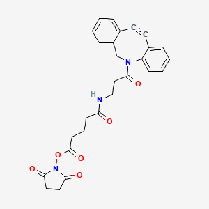 molecular formula C27H25N3O6 B8212263 2,5-Dioxo-1-pyrrolidinyl 5-[[3-(11,12-didehydrodibenz[b,f]azocin-5(6H)-yl)-3-oxopropyl]amino]-5-oxopentanoate 