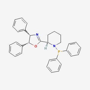 molecular formula C32H31N2OP B8212310 (4S,5R)-2-((R)-1-(Diphenylphosphanyl)piperidin-2-yl)-4,5-diphenyl-4,5-dihydrooxazole 