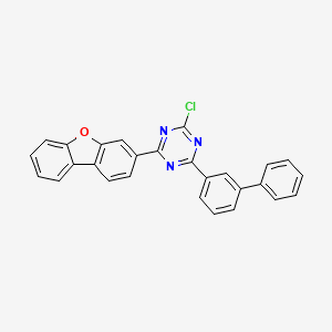 molecular formula C27H16ClN3O B8212350 2-([1,1'-Biphenyl]-3-yl)-4-chloro-6-(dibenzo[b,d]furan-3-yl)-1,3,5-triazine 