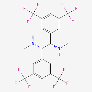 molecular formula C20H16F12N2 B8212381 (1S,2S)-1,2-Bis(3,5-bis(trifluoromethyl)phenyl)-N1,N2-dimethylethane-1,2-diamine 