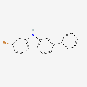 molecular formula C18H12BrN B8212390 2-Bromo-7-phenyl-9H-carbazole 