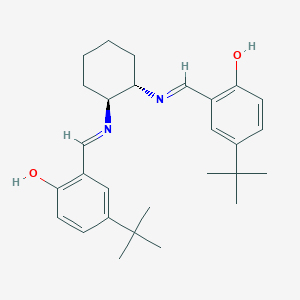 molecular formula C28H38N2O2 B8212402 2,2'-((1E,1'E)-(((1S,2S)-Cyclohexane-1,2-diyl)bis(azanylylidene))bis(methanylylidene))bis(4-(tert-butyl)phenol) 